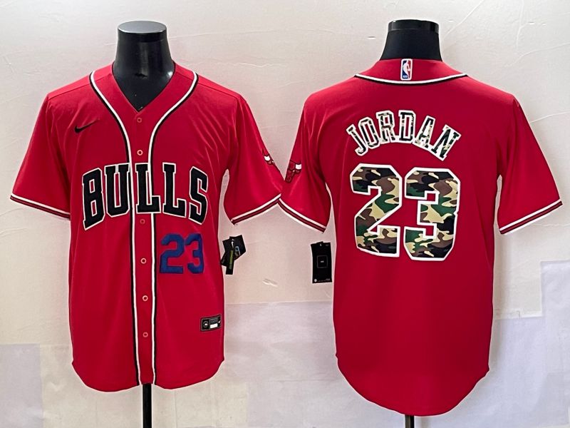 Men 2025 Chicago Bulls 23 Jordan Camo Red Joint Name Nike NBA Jersey style 2